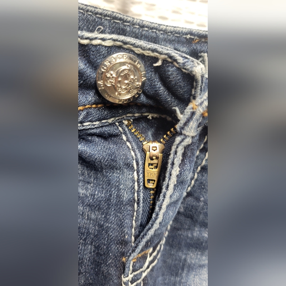 Grace Distressed Blue Jean Shorts - Picture 4 of 8